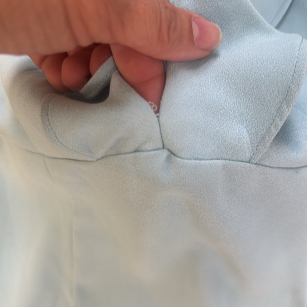 Aidan by Aidan Mattox Light Blue Ruffle Cocktail Mini Dress, size 8 - Picture 3 of 8